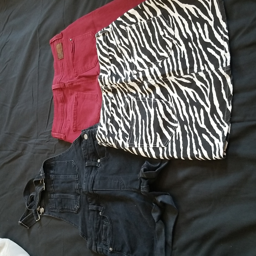 Skirt/overall jean short bundle
